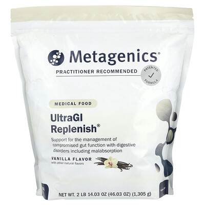 Metagenics, UltraGI Replenish®, Suplemento para favorecer la salud digestiva, Vainilla, 1305 g (46,03 oz)