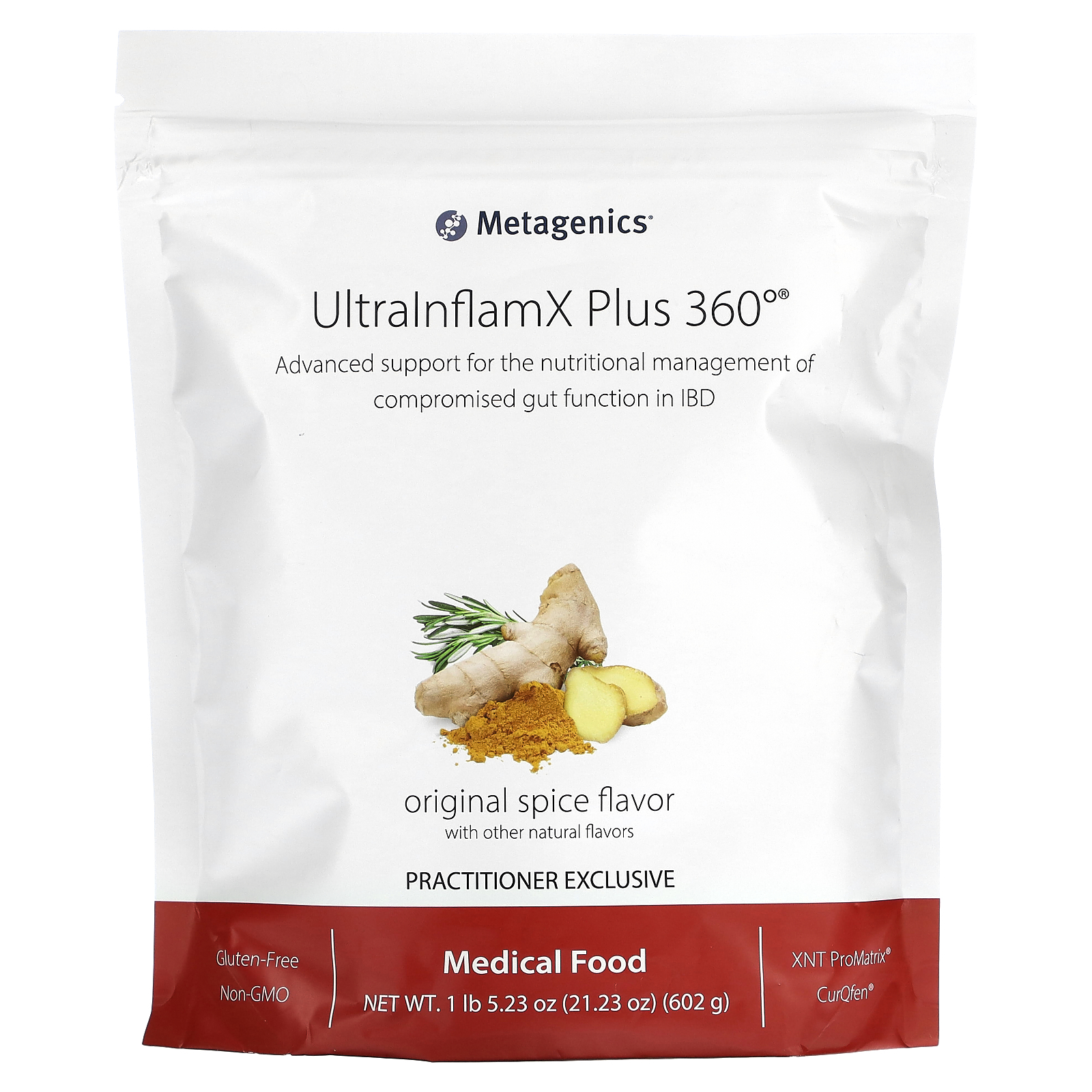 Metagenics (메타제닉스), UltralnflamX Plus 360°®, 의료 식품, 오리지널 향신료, 602g(21.23oz)