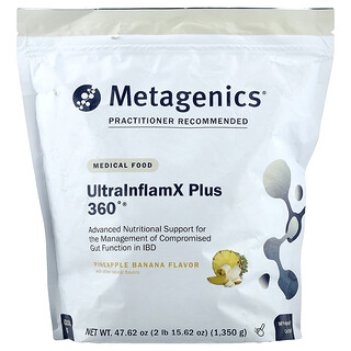 Metagenics, UltralnflamX Plus 360°, Alimento medicinal, Piña y plátano, 1350 g (47,62 oz)