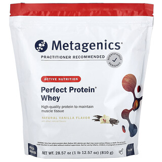 Metagenics‏, מי גבינה מבית Perfect Protein®‎, בטעם וניל טבעי, 1 ליברה 810 גרם (12.57 אונקיות)