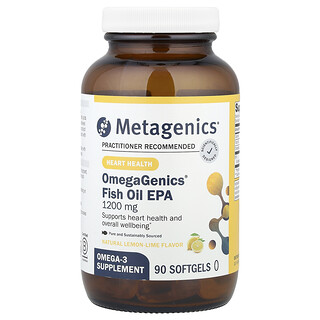 Metagenics, OmegaGenics®, halolaj EPA, természetes citrom-lime, 1200 mg, 90 szoftgél kapszula