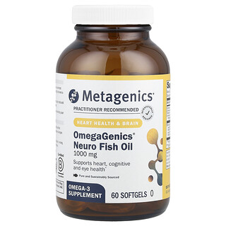 Metagenics, OmegaGenics®, Aceite de pescado neurológico, 1000 mg, 60 cápsulas blandas