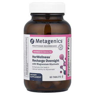 Metagenics, 女性健康，HerWellness™ Recharge Overnight，含甘氨酸镁，60 片