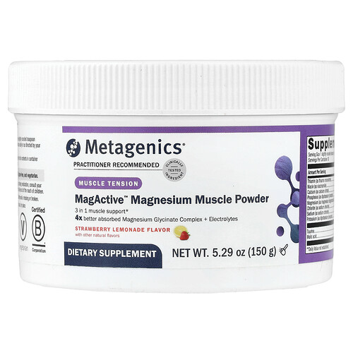 Metagenics MagActive™ Magnesium Muscle Powder, Strawberry Lemonade, 5.29 oz (150 g)