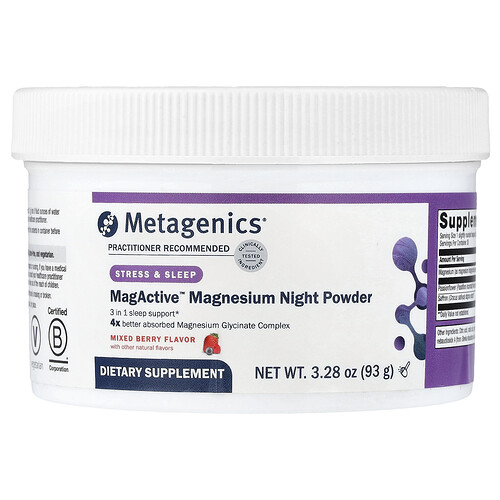 Metagenics MagActive™ Magnesium Night Powder, Mixed Berry, 3.28 oz (93 g)