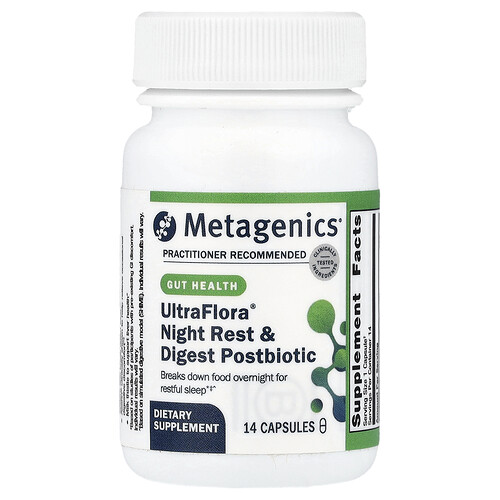 Metagenics, UltraFlora® Night Rest & Digest Postbiotic, 14 Kapseln