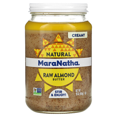 MaraNatha паста из натурального необработанного калифорнийского миндаля, кремообразная, 454 г (16 унций)