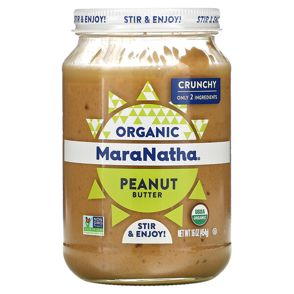 Organic Peanut Butter, Crunchy, 16 oz (454 g)