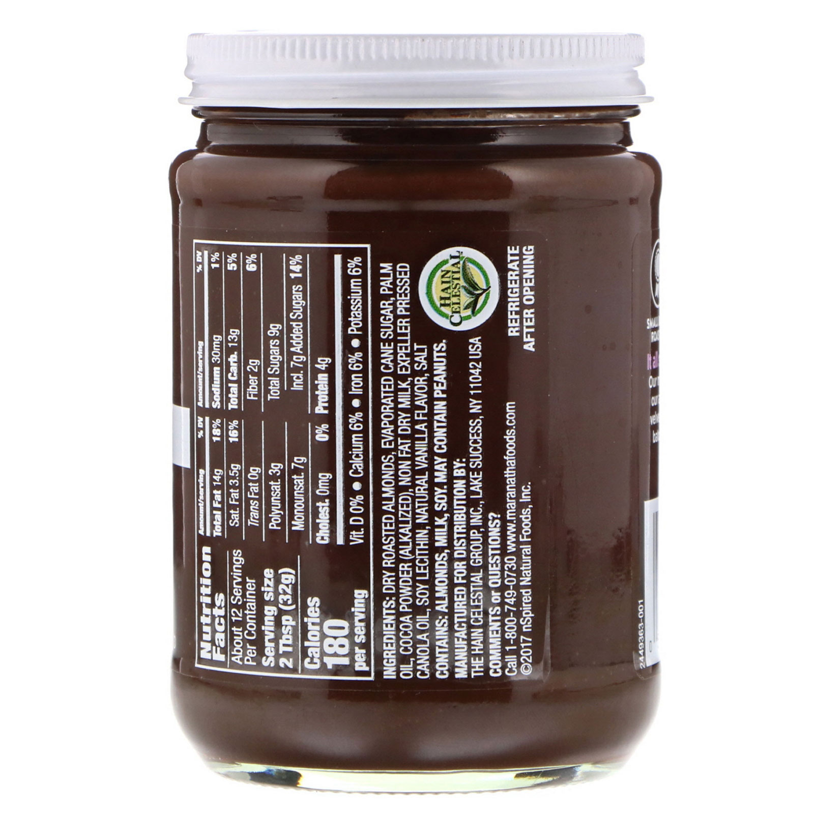 MaraNatha, Dark Chocolate Almond Butter, Creamy, 13 oz (368 g) iHerb