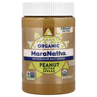 MaraNatha, Beurre de cacahuète biologique à tartiner, Crémeux, 454 g