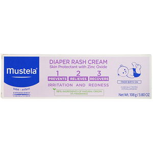 Mustela, Baby, Diaper Rash Cream 1-2-3, Fragrance Free, 3.80 oz (108 g) отзывы