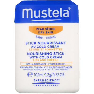 Mustela питательный стик с холодным детским кремом, для сухой кожи, 10,1 мл (0,32 жидк. унции)