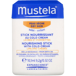 Mustela, Baby, питающий стик с холодным кремом, для сухой кожи, 10,1 мл
