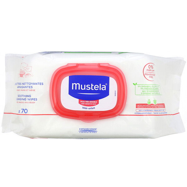 Mustela‏, Baby, Soothing Cleansing Wipes, 70 Wipes