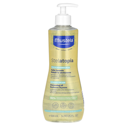 Mustela, Stelatopia Cleansing Oil, Fragrance Free, 16.9 fl oz (500 ml)