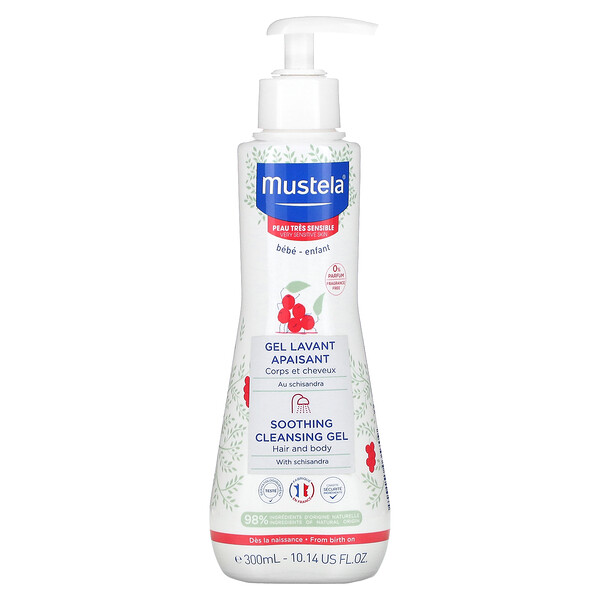 Mustela‏, Soothing Cleansing Gel with Schisandra, Fragrance Free, 10.14 fl oz (300 ml)