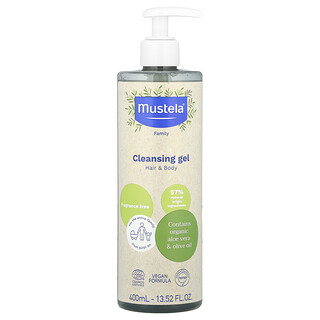 Mustela, Family, Reinigingsgel, Haar & Lichaam, Geurvrij, 13.52 fl oz (400 ml)