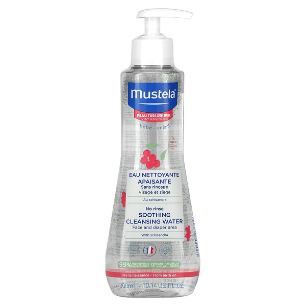 Mustela‏, No Rinse Soothing Cleansing Water with Schisandra, Very Sensitive Skin, Fragrance Free, 10.14 fl oz (300 ml)