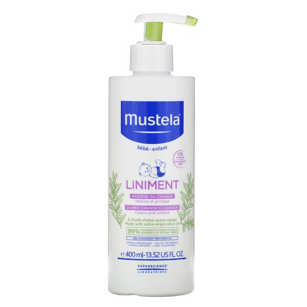 Mustela‏, תכשיר ניקוי משחתי להחלפת חיתולים לתינוקות, 400 מ"ל (13.52 אונקיות נוזל)