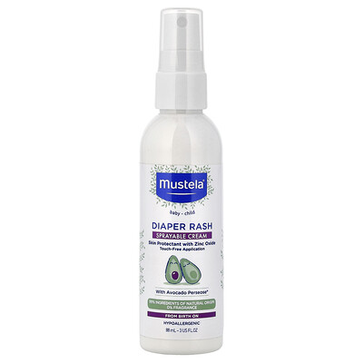 Mustela, Bebés y niños, Dermatitis del pañal, Crema en spray, Sin fragancia, 88 ml (3 oz. líq.)
