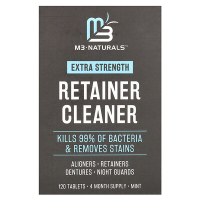 M3, Agente de limpieza de retenedores, Menta, 120 comprimidos