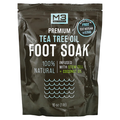 Купить M3 Naturals Премиальное средство для замачивания ног с маслом чайного дерева, 1 фунт (16 унций)