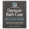 Denture Bath Case with No Spill Strainer, 1 Set