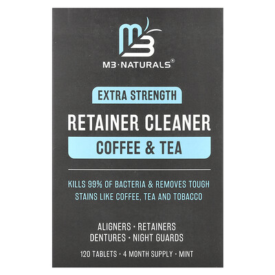 Product Image for M3, Retainer Cleaner, Coffee & Tea, Mint, 120 Tablets