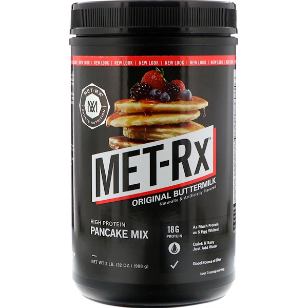 MET-Rx, Смесь для блинов с высоким содержанием протеина, оригинальная пахта, 32 унций (908 г)