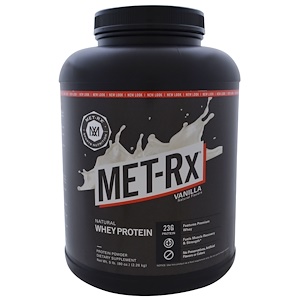 MET-Rx, Натуральный сывороточный протеин, ваниль, 80 унций (2.26 кг)