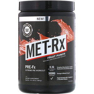 Отзывы о Мет РХ, Pre-Fx Extreme Pre Workout, Fruit Punch, 1 lb (454 g)