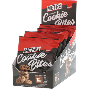 Отзывы о Мет РХ, Whey Protein Cookie Bites, Chocolate Chip, 8 Bags, 1.90 oz (54 g) Each