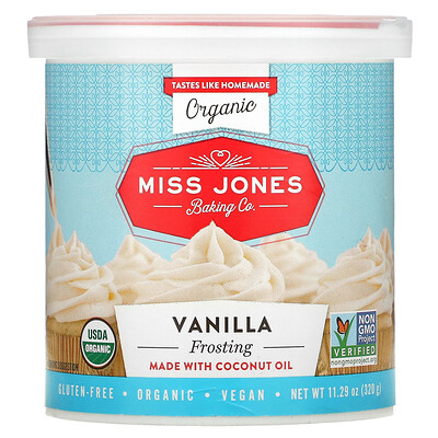 Купить Miss Jones Baking Co Органическая глазурь, ваниль, 320 г (11, 29 унции)