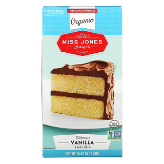 Miss Jones Baking Co, 有機高級蛋糕粉，香草味，15.87 盎司（45無）