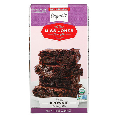 Купить Miss Jones Baking Co Органическая смесь для выпечки, шоколадный брауни, 416 г (14, 67 унции)