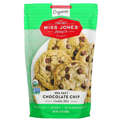 Miss Jones Baking Co Органическая смесь для печенья, морская соль и шоколадная крошка, 369 г (13 унций)
