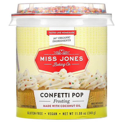 Miss Jones Baking Co Органическая глазурь, конфетти, 340 г (11,98 унции)