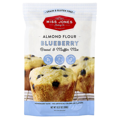 Product Image for Miss Jones Baking Co, Almond Flour Bread & Muffin Mix, Blueberry, 10.57 oz (300 g)