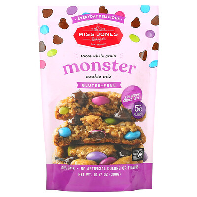 

Miss Jones Baking Co, 100% Whole Grain Monster Cookie Mix, 10.57 oz (300 g)