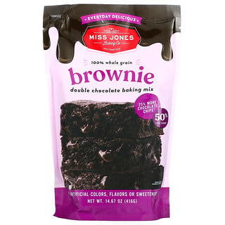 Miss Jones Baking Co, 100% Whole Grain Brownie Double Chocolate Baking Mix, 14.67 oz (416 g)
