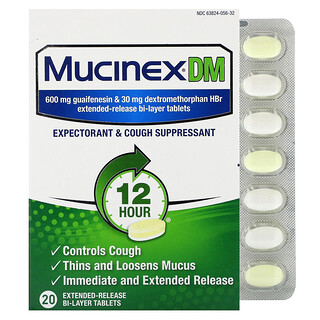 Mucinex DM`` 20 comprimidos bicapas de liberación prolongada