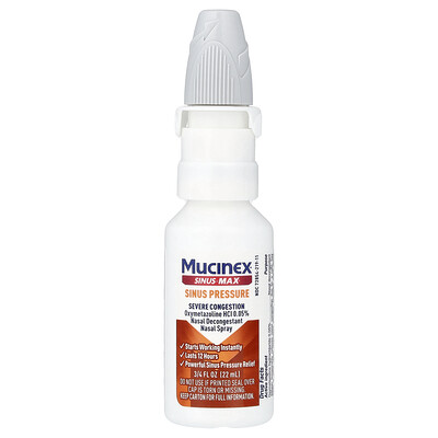 Mucinex SinusMax Sinus Pressure Sever Congestion Nasal Spray 34 fl oz 22 ml
