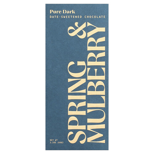 Spring & Mulberry, Date-Sweetened Chocolate, Pure Dark, 2.1 oz (60 g)