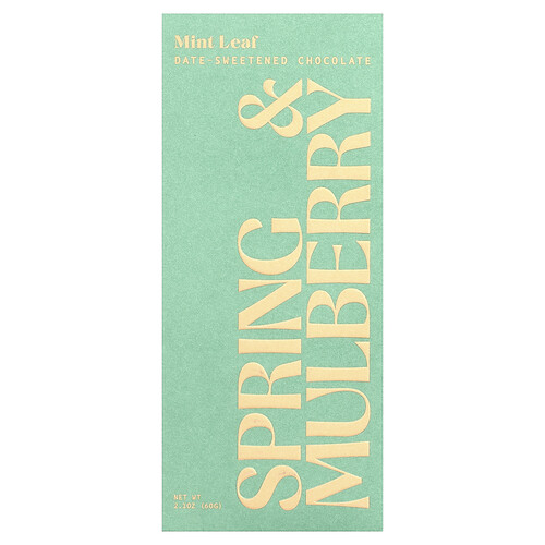 Spring & Mulberry, Date-Sweetened Chocolate, Mint Leaf, 2.1 oz (60 g)