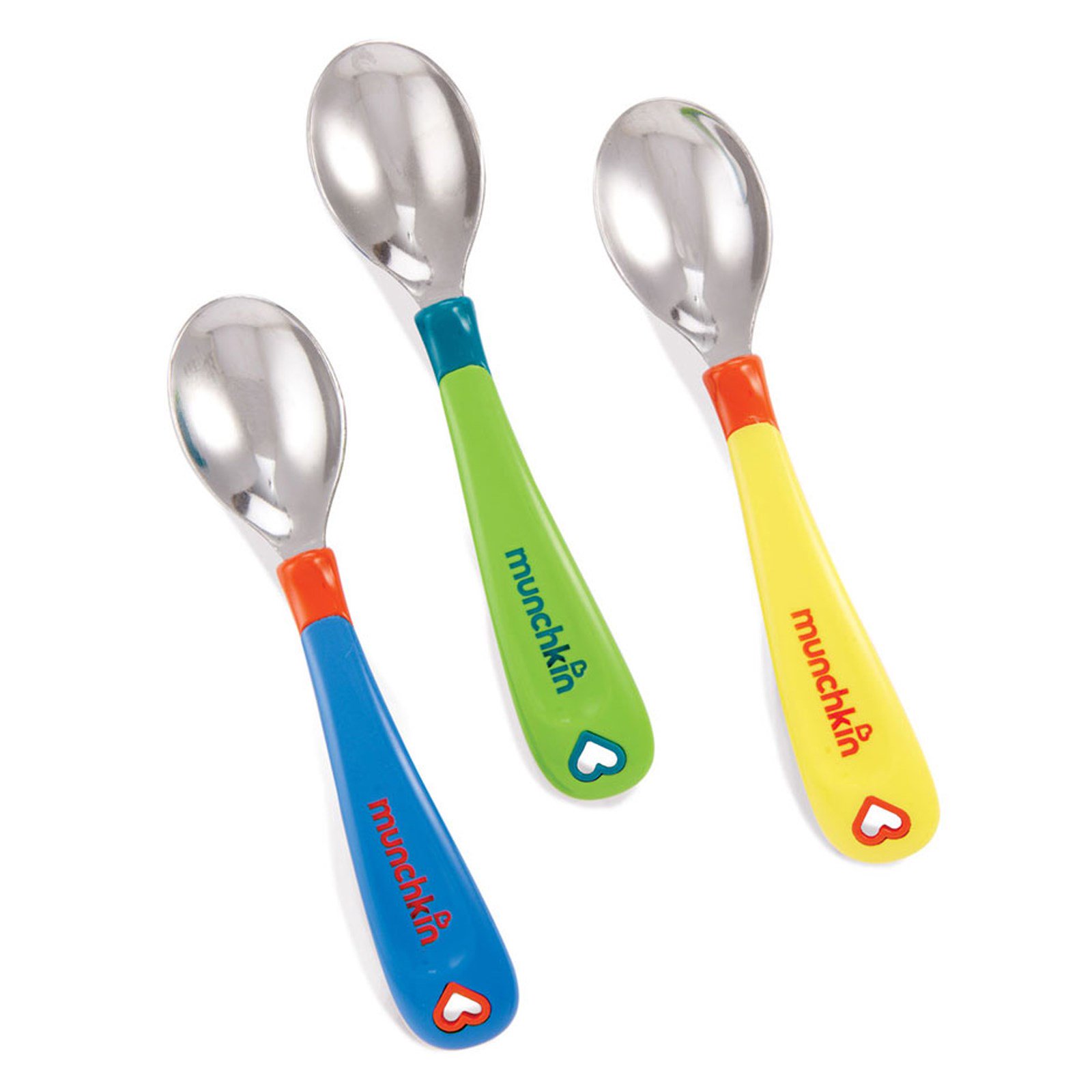 Munchkin, Toddler Spoons, 12+ Months, 3 Pack, MultiColored Spoons