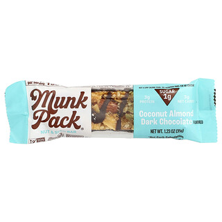 Munk Pack, Barrita de frutos secos y semillas, Coco, almendras y chocolate negro, 35 g (1,23 oz)