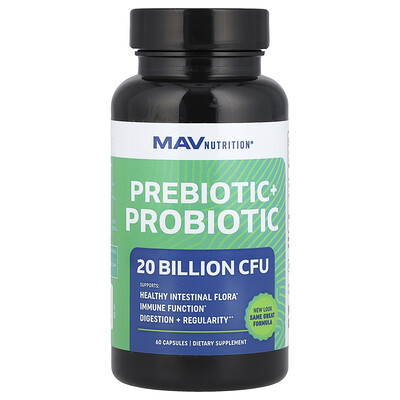 Product Image for MAV Nutrition, Prebiotic + Probiotic, 60 Capsules