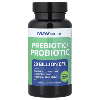 MAV Nutrition, 益生元 + 益生菌，60 粒胶囊