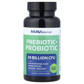 MAV Nutrition, Pré-Pro, Prébiotiques + Probiotiques, 60 capsules végétales
