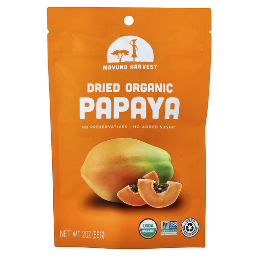 Mavuno Harvest Organic Dried Papaya, 2 oz (56 g)